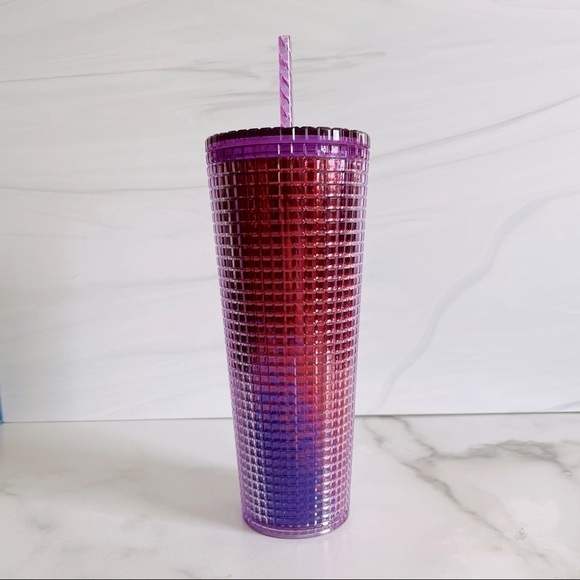 Starbucks Summer 2021 Pink/Purple Ombré Grid Vente Tumbler- 24oz - Picture 3 of 6